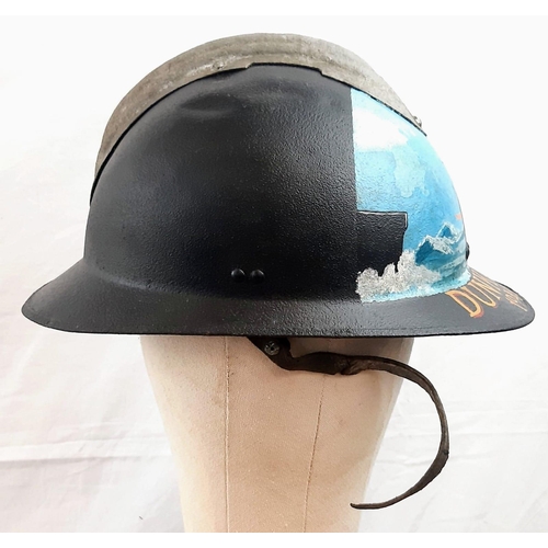 735 - WW2 French M26 Model Helmet with post War painted Dunkirk Memorial.