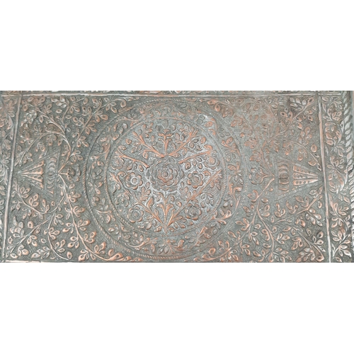 997 - Inso Persian hallmarked antique brass tray. 55cm x 34cm.