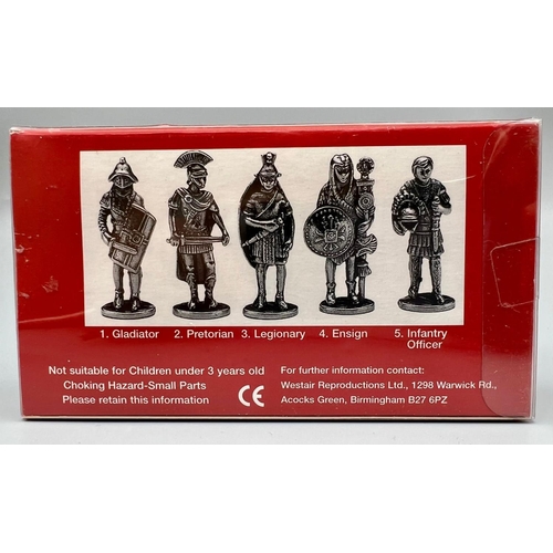 724 - Two Westair Sets of Roman Military and Knights in Armour Metal Figurines. As new, in boxes.