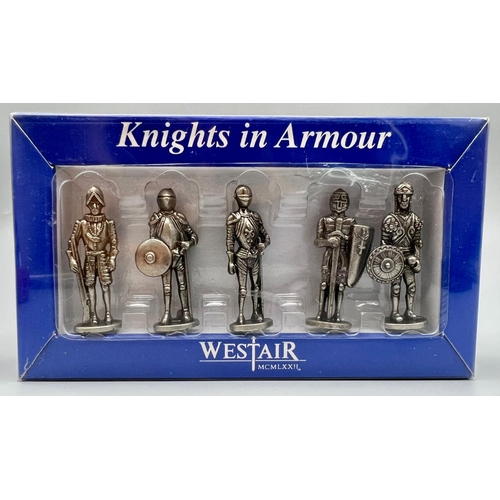 724 - Two Westair Sets of Roman Military and Knights in Armour Metal Figurines. As new, in boxes.