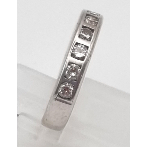 236 - 18K WHITE GOLD DIAMOND SET 1/2 ETERNITY RING 0.35CT 5.8G SIZE M