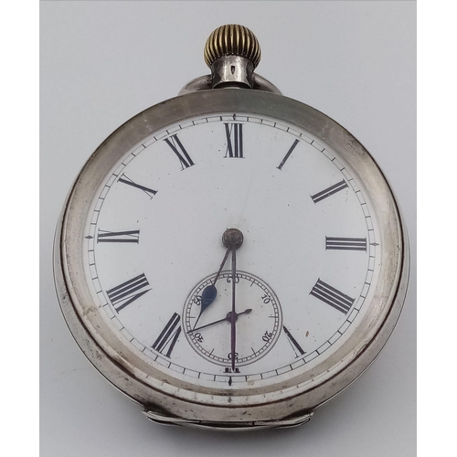 359 - Antique 925 Solid Silver pocket watch by S and F