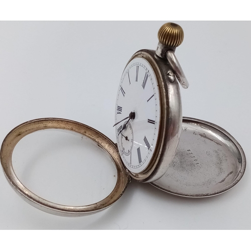 359 - Antique 925 Solid Silver pocket watch by S and F