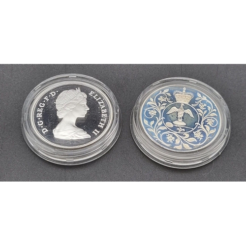 363 - Two Royal Mint Silver Proof Crown Coins - Celebrating the Queens 1977 Jubilee and the marriage of Ch... 