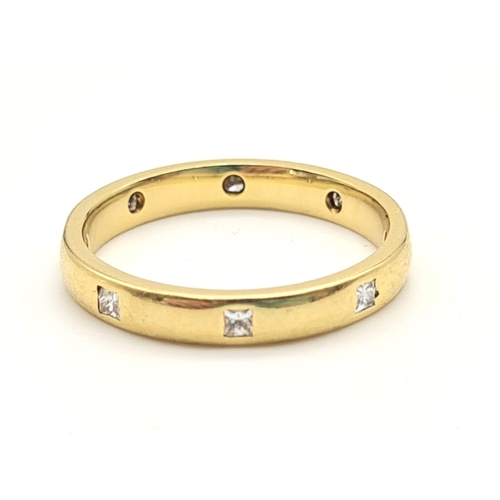 592 - 18K YELLOW GOLD DIAMOND SET BAND RING 0.40CT 2.8G SIZE K