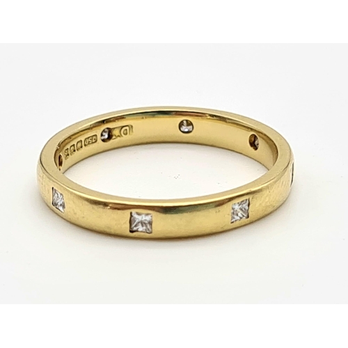 592 - 18K YELLOW GOLD DIAMOND SET BAND RING 0.40CT 2.8G SIZE K