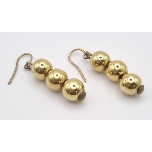 758 - SELECTION OF 4 PAIRS OF GOLD TONE EARRINGS.