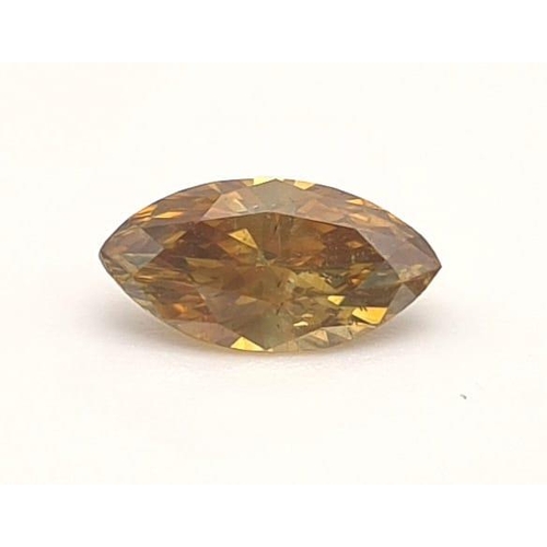 279 - LOOSE DIAMOND MARQUISE BRILLIANT 0.66ct; GIA 2161699778 NATURAL FANCY DEEP BROWN/ORANGE YELLOW COLOU... 