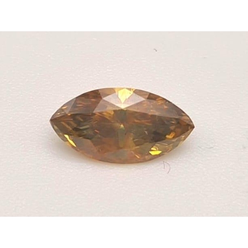 279 - LOOSE DIAMOND MARQUISE BRILLIANT 0.66ct; GIA 2161699778 NATURAL FANCY DEEP BROWN/ORANGE YELLOW COLOU... 