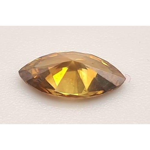 279 - LOOSE DIAMOND MARQUISE BRILLIANT 0.66ct; GIA 2161699778 NATURAL FANCY DEEP BROWN/ORANGE YELLOW COLOU... 