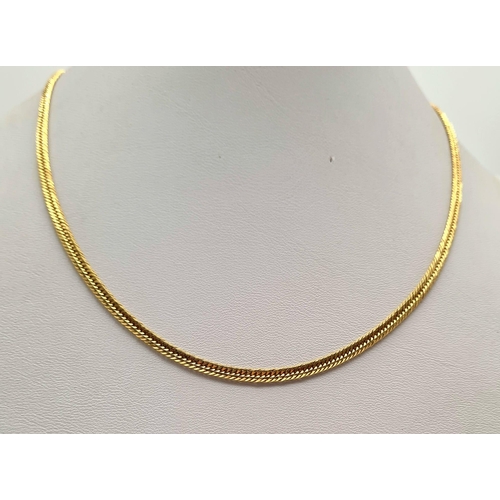 284 - An 18K Yellow Gold Foxtail -Link Chain and Bracelet.
23 and 40cm. 16.5g total weight. Ref - 3644.