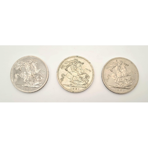 381 - Three Festival of Britain 1951 George VI Crowns. Two in original boxes. Please see photos for condit... 