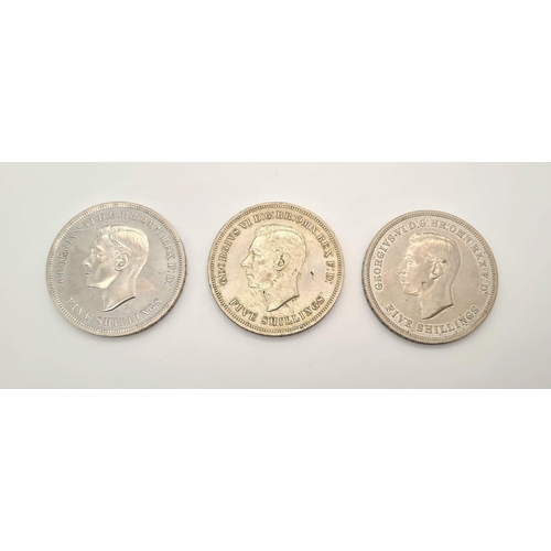 381 - Three Festival of Britain 1951 George VI Crowns. Two in original boxes. Please see photos for condit... 