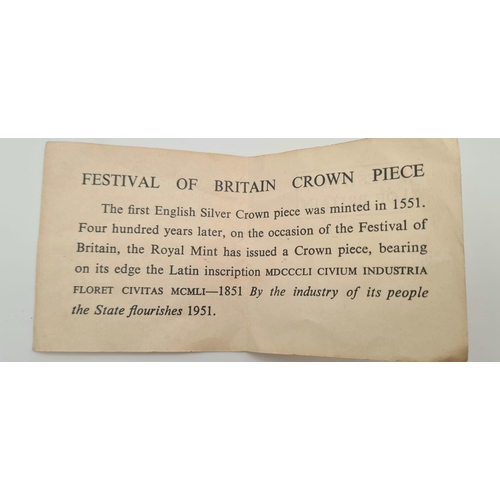 381 - Three Festival of Britain 1951 George VI Crowns. Two in original boxes. Please see photos for condit... 