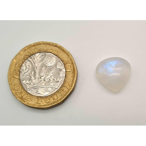 624 - A pear cabochon white opal (6.10 carats) with GLA certificate. Dimensions: 12.17 x 12.17 x 5.62 mm. ... 