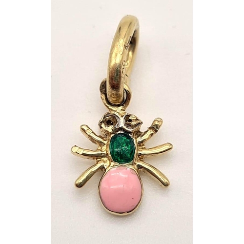 761 - 18K YG ENAMELLED SPIDER CHARM DC 1.6G