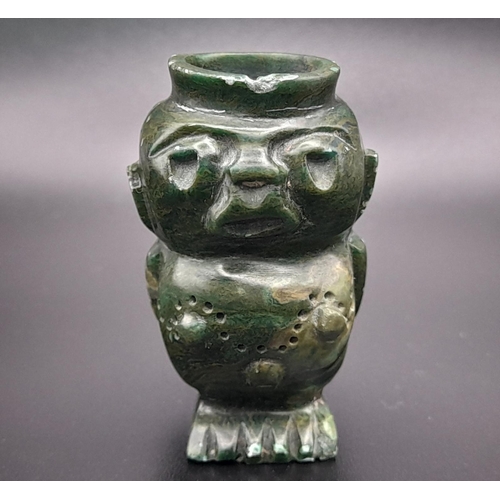 690 - An Early Jade Hand-Carved Figurine. 4cm tall.