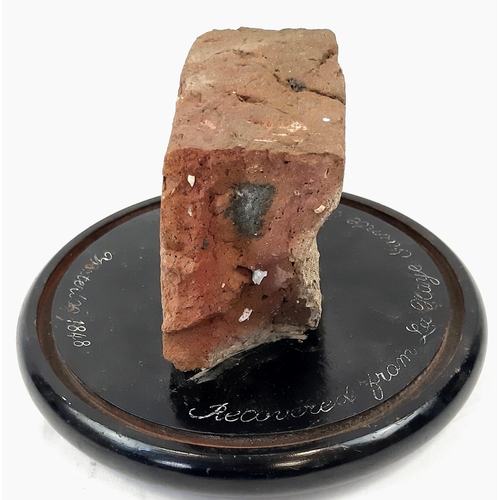 30 - A Waterloo Brick! A Brick From The Farmhouse La Haye Sainte, Waterloo. It contains a musket ball - f... 