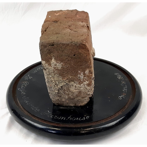 30 - A Waterloo Brick! A Brick From The Farmhouse La Haye Sainte, Waterloo. It contains a musket ball - f... 