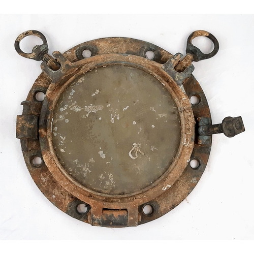 518 - WW2 British Porthole from the Wreck of the Cargo Ship Empire Path that was Breached with a broken
ba... 