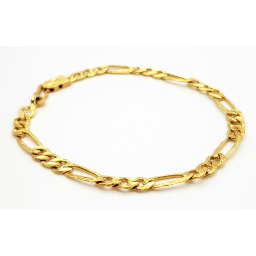 292 - A 22K Yellow Gold Link Bracelet - 21cm and a Pair of 22k Earrings - 13g total weight. An 18K white g... 