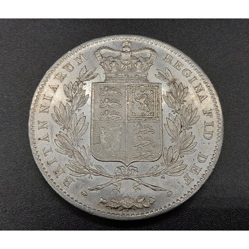 52 - A Queen Victoria 1844 Silver Crown Coin. EF condition but please see photos. 28.3g. Spink - 3882.