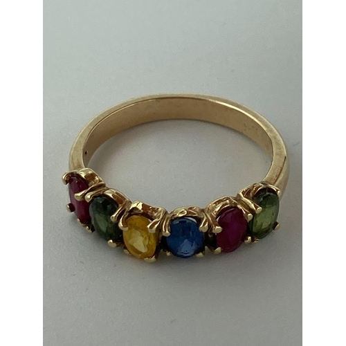 197 - Fabulous 9 ct GOLD RING set with TOPAZ GEMSTONES  mounted to top. No hallmark. Complete with ring bo... 