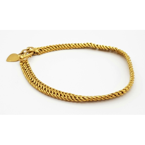 248 - A 22k yellow Gold Foxtail Chain and Bracelet Plus a 21k yellow gold signet ring. Bracelet and chain ... 