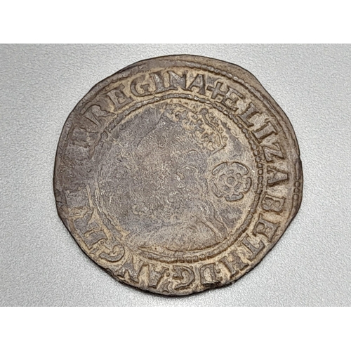 250 - A 1578 Elizabeth I Threepence Silver Coin. Mid mark Greek cross. GF condition but please see photos.... 