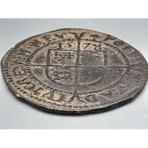 250 - A 1578 Elizabeth I Threepence Silver Coin. Mid mark Greek cross. GF condition but please see photos.... 