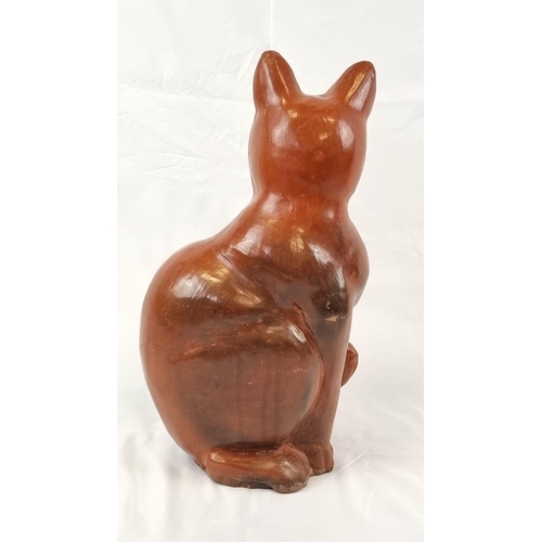 446 - Large Vintage Hand-Made Ceramic Cat. 43cm