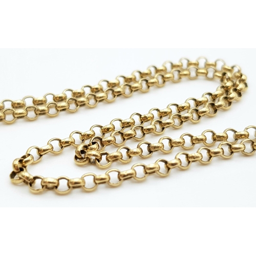 453 - A 10K Yellow Gold Small Belcher Link Chain. 50cm. 
6.88g. Ref - 3174