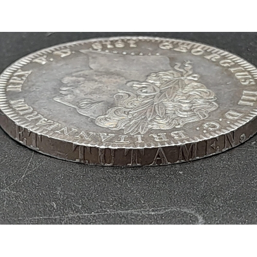 62 - Uncirculated 1818 George III Silver Crown Coin. LIX. Spink - 3787. 28.3g. Please see photos.