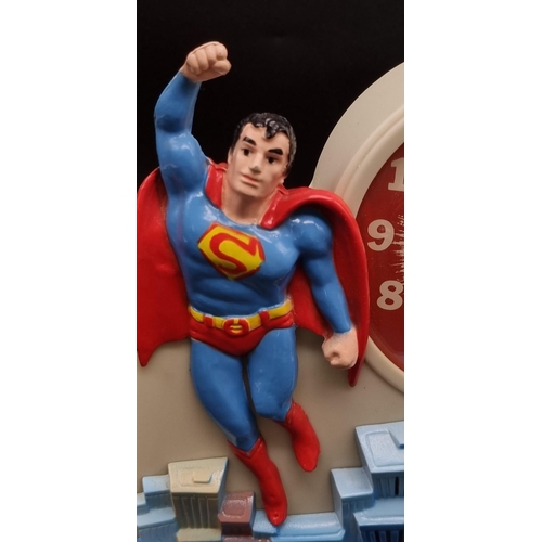 227 - A Vintage Talking Superman Alarm Clock! Comes in original box. In good condition and working order b... 