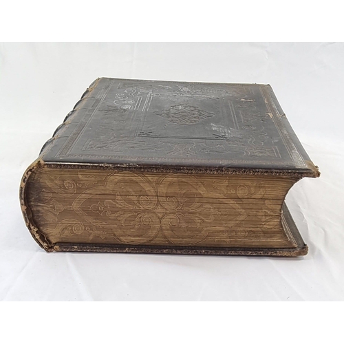 270 - An 1850 Blackie and Sons Imperial Family Bible. Old and New Testament. 40 x 30cm. A/F