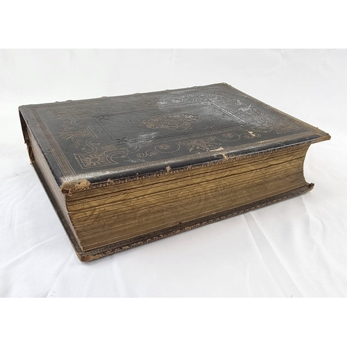 270 - An 1850 Blackie and Sons Imperial Family Bible. Old and New Testament. 40 x 30cm. A/F