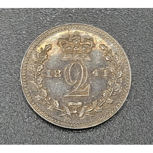 283 - An 1841 Queen Victoria Maundy Coin Set. Uncirculated but please see photos. Comes in a presentation ... 