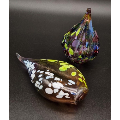 794 - Two Stuart Fletcher Multi-Coloured Glass Pieces . 16cm