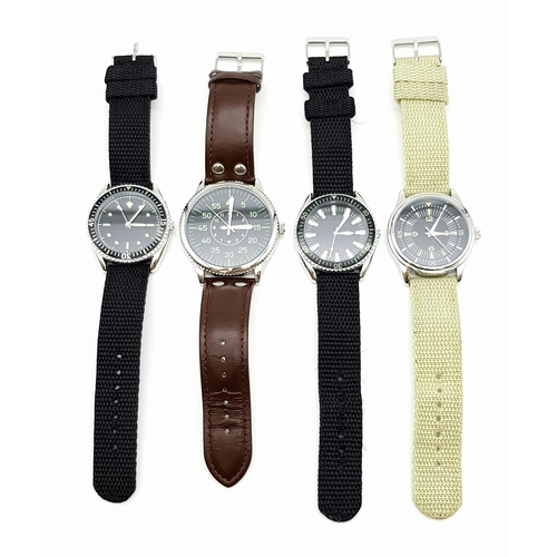 636 - A Parcel of 4 Homage Military Watches all working order with new batteries (three unworn one worn an... 