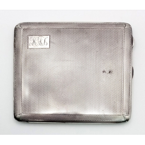 787 - A 1932 Silver Cigarette Case. Machine engraved with gilded interior. Hallmarks for Birmingham. 8 x 1... 