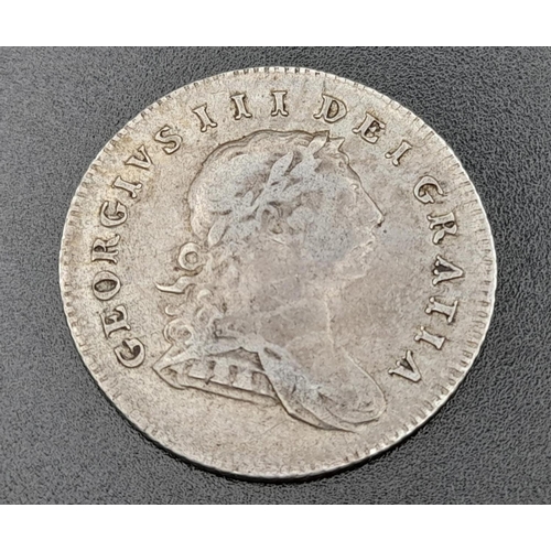 466 - An 1805 George III Irish Ten Pence Bank Token. Please see photos for conditions.