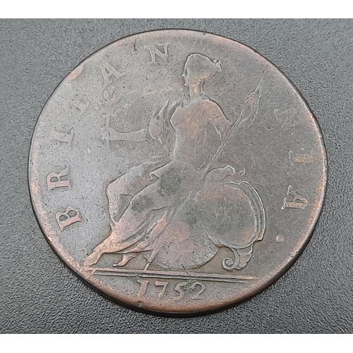 474 - Two George II Half Penny Coins. 1739, 1752. Please see photos for conditions. Spink- 3717 and 3719.