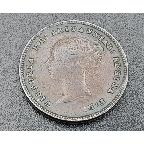 487 - An 1843 Queen Victoria Half Farthing Coin. EF condition but please see photos. Spink - 3951.