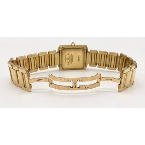 2 - An 18K Solid Gold Cartier Tank Francaise Gents Watch. 18K Gold Case - 35 x 28mm. Automatic movement.... 