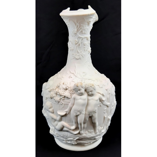 200 - A Stunning Vintage Heavy Relief Parian Copeland Claret Jug. The jug features eight different cherubs... 