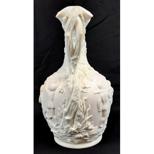 200 - A Stunning Vintage Heavy Relief Parian Copeland Claret Jug. The jug features eight different cherubs... 