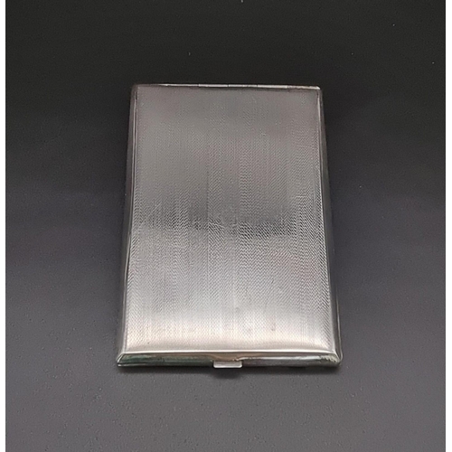 285 - A Vintage Silver Cigarette Case. Machine engraved. 13 x 8cm. 151g total weight.