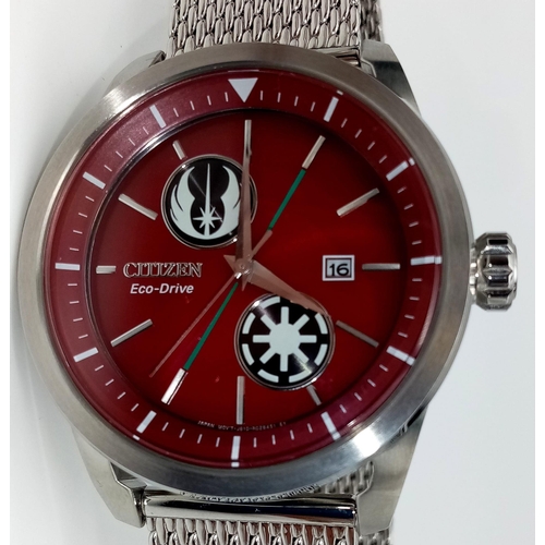 100 - A STAR WARS Prequel, Citizen Eco-Drive men’s, Limited edition watch. Never needs battery! Red dial w... 