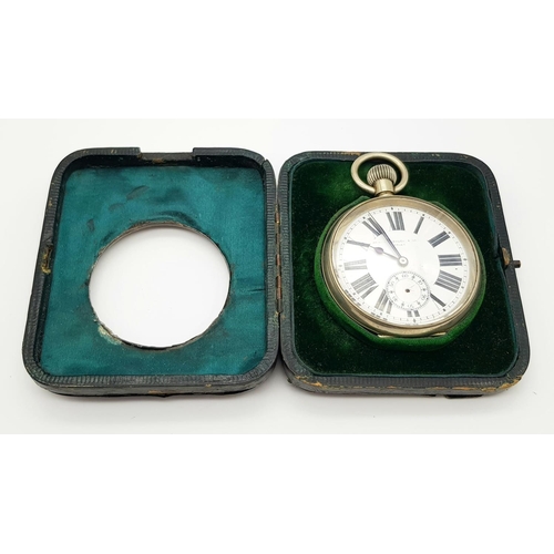 123 - An Antique Henry Pidduck and Sons Large Pocket watch/table clock. Works but second sub dial is missi... 