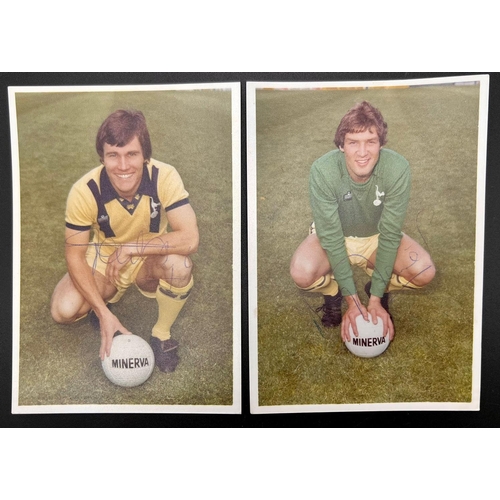 437 - Four Vintage Signed Tottenham Hotspur Player Photos:
Barry Daines, Peter Taylor, Glenn Hoddle and Te... 